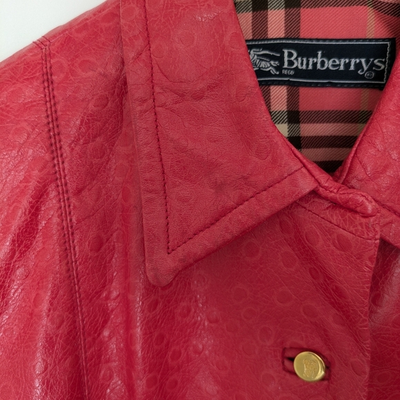 Burberrys Pink Ostrich Leather Vest Vintage 90s Y2K Size 8 - Picture 8 of 9